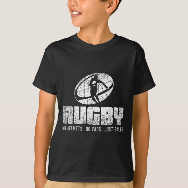 Camiseta Rugby No Helmet No Pads Just Shirt - Funny Rugby Q (Frente)