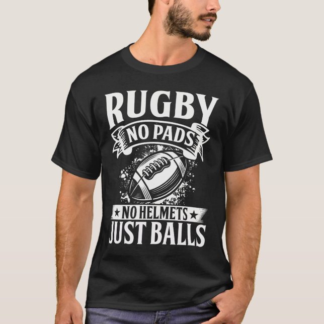 Camiseta Rugby No Pad No Helmets Just Balls White Rugby (Frente)