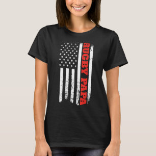 Camiseta Rugby Papa Dia de os pais Americano de Bandeiras M