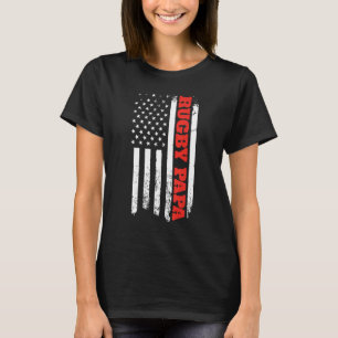 Camiseta Rugby Papa Dia de os pais Americano de Bandeiras M