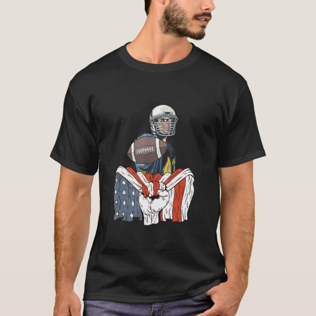 Camiseta Rugby Player with American Flag (Frente)