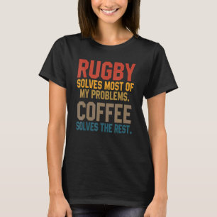 Camiseta Rugby Resolve Meus Problemas Jogador de Café Mãe