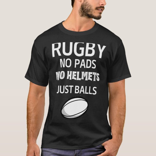 Camiseta Rugby sem almofadas sem capacetes só bolas (Frente)