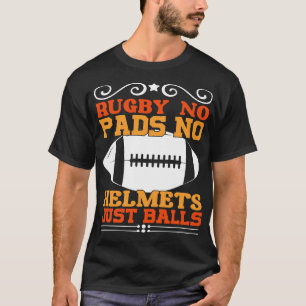 Camiseta Rugby sem almofadas sem capacetes só bolas