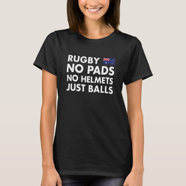 Camiseta Rugby Sem Protetores Sem Capacetes Só Bolas Austrá (Frente)