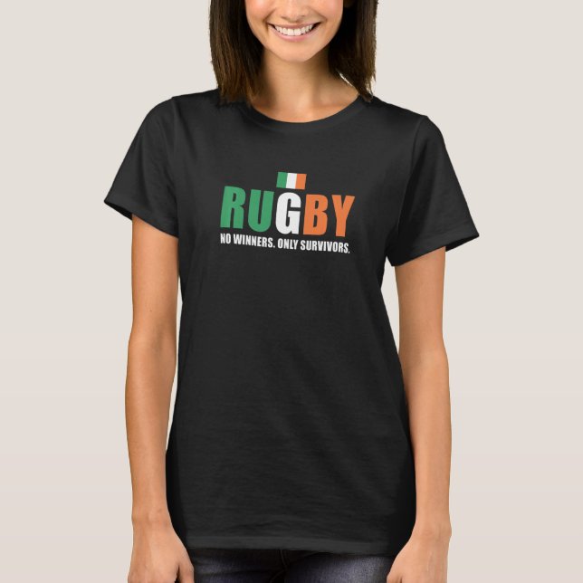 Camiseta Rugby Sem Vencedores Somente Sobreviventes Irlanda (Frente)