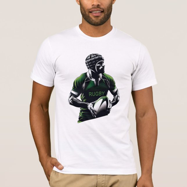 Camiseta Rugby Spieler mit Trikot Helm und Ball (Frente)