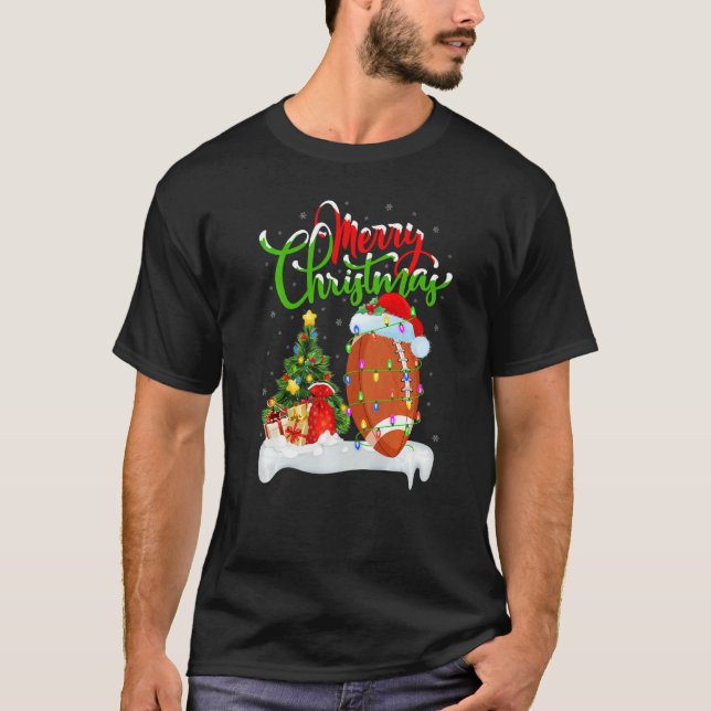 Camiseta Rugby Sports  Xmas Decorations Santa Rugby Christm (Frente)