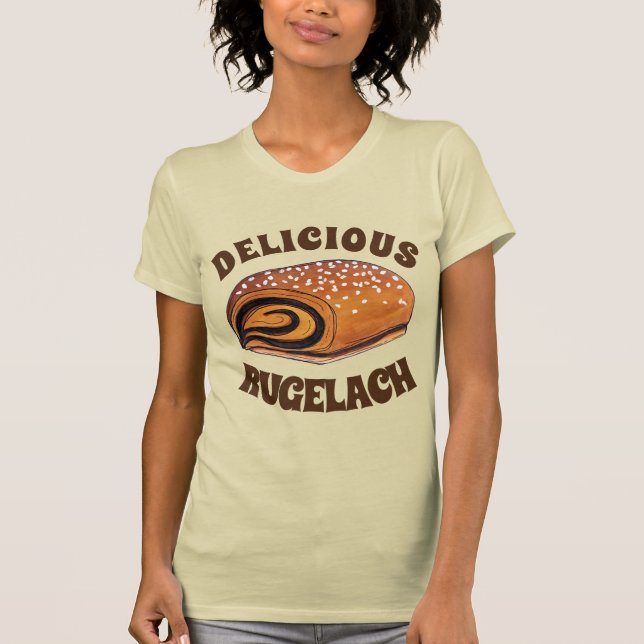 Camiseta Rugelach Judeu Crescente Polonês Roll Pataria (Frente)