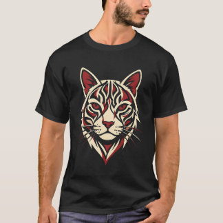 Camiseta Rugido do Tigre Tribal: Gráfico Geométrico Felino