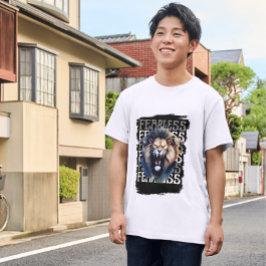 Camiseta Rugido Sem Medo – Design Gráfico de Leão Ousado
