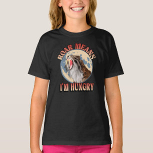 Camiseta Rugido Significa Estou Faminto! Tigre Dentes de Sa
