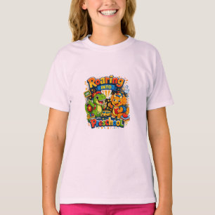 Camiseta Rugindo no Ensino Infantil Dinossauro Volta às Aul