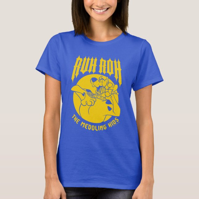 Camiseta Ruh Roh Scooby-Doo Ícone De Crianças Meditantes (Frente)