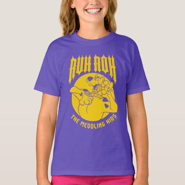 Camiseta Ruh Roh Scooby-Doo Ícone De Crianças Meditantes (Frente)