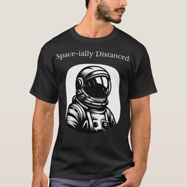 Camiseta Ruído astronauta espacialmente Distanciado (Frente)