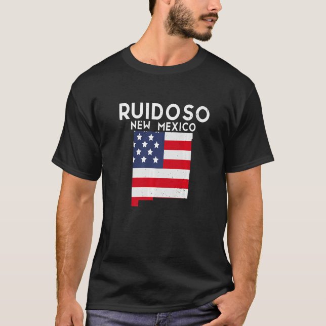 Camiseta Ruidoso EUA Estado América Viagem Novo M Mexicano  (Frente)