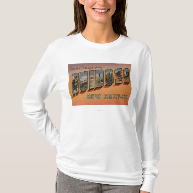 Camiseta Ruidoso, New mexico - grandes cenas da letra (Frente)