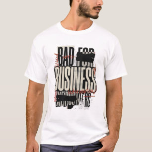 Camiseta Ruim para Negócios Tipografia Grunge Caótica