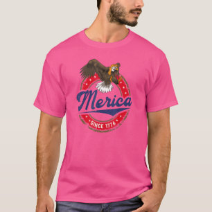 Camiseta Ruiva 4 De Julho Merica Desde 1776 Eagle Mullet