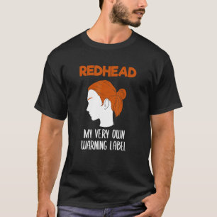 Camiseta Ruiva Minha Própria Etiqueta de Alerta Cabelo Ruiv