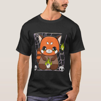 Camiseta Ruiva Panda com Halloween de Fogo