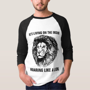 Camiseta RUJINDO COMO um LEÃO, t-shirt cristãos