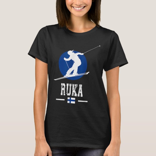 Camiseta Ruka Finland Ski Resort Rukatunturi Kuusamo Skiing (Frente)