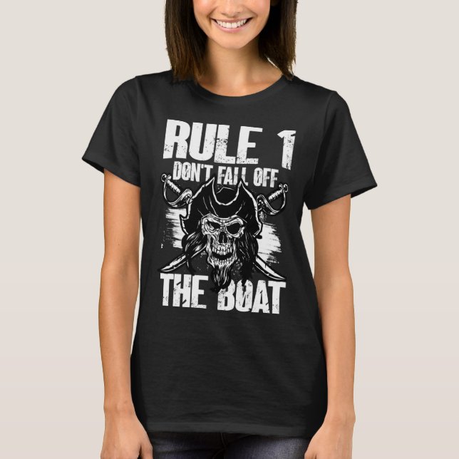 Camiseta Rule 1 Don t Fall Off The Boat  Ship Cruise Cruisi (Frente)
