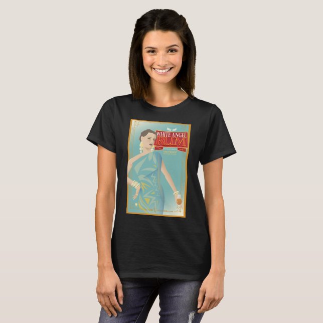 Camiseta Rum do Anjo Branco Design Vintage (Frente Completa)
