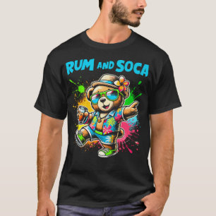 Camiseta Rum E Ventiladores De Urso Soca Caribe Festa De Ca