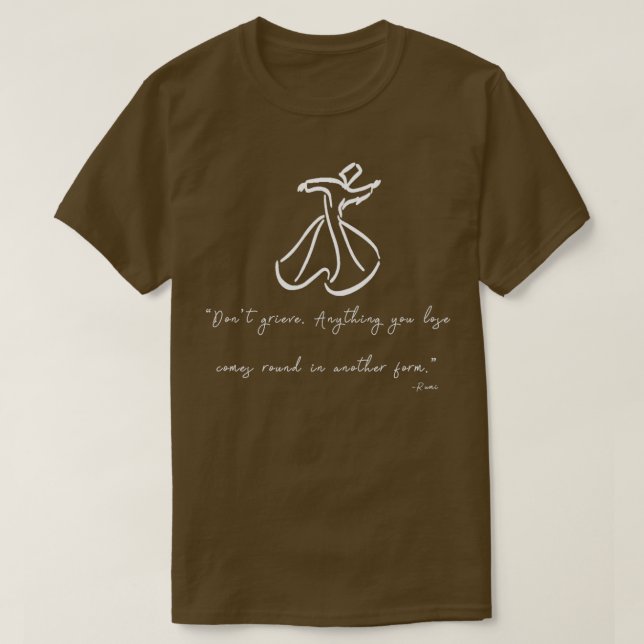 Camiseta Rumi cita dança Sufi (Frente do Design)
