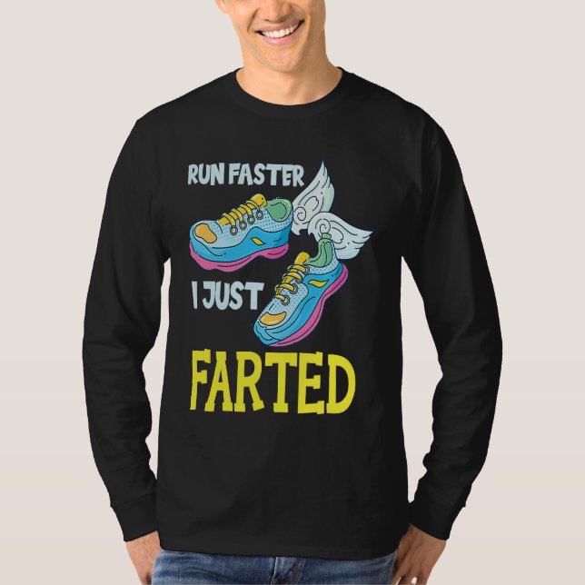 Camiseta Run Faster I Just Farted Running Sport Triathlon M (Frente)