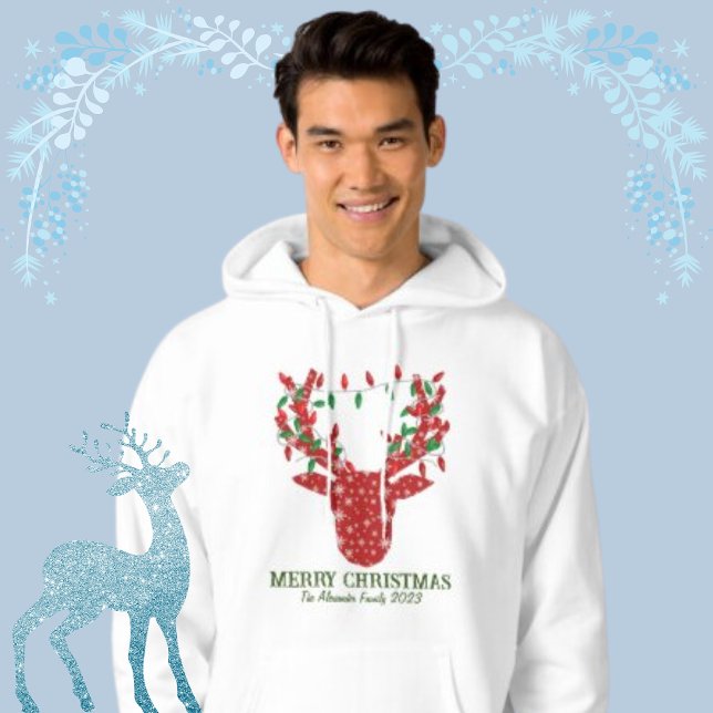 Camiseta Runa moderna Feliz Natal com luzes de fadas (Criador carregado)