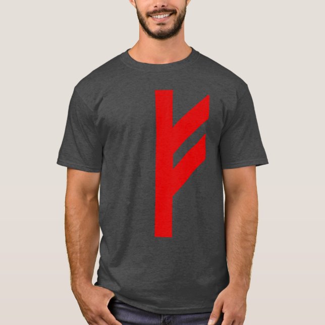 Camiseta Rune Fehu (vermelho) (Frente)