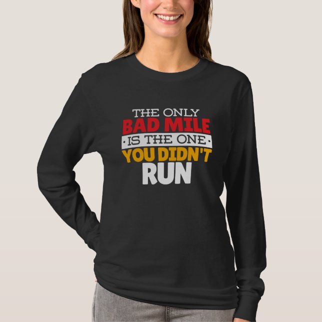 Camiseta Runner - Engraçado Mile Executando Cotação (Frente)