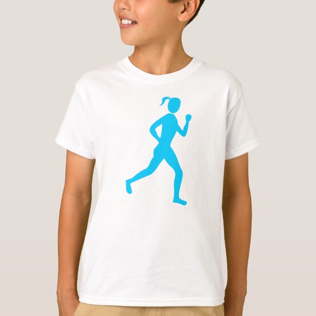 Camiseta Runner (Mulher) - Azul-Céu (Frente)
