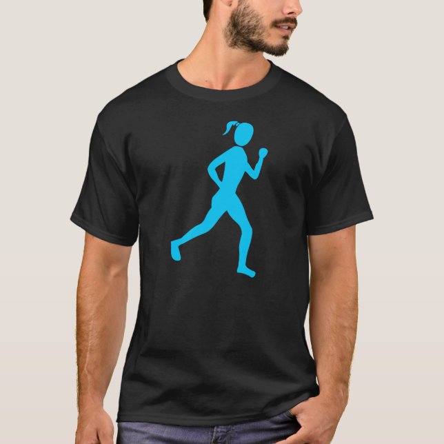 Camiseta Runner (Mulher) - Azul-Céu (Frente)