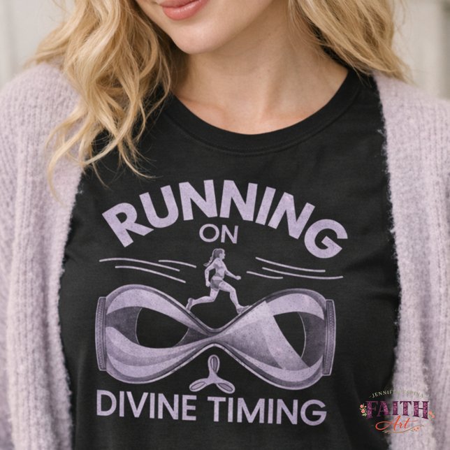 Camiseta Running on Divine Timing Christian Running Shirt – (Criador carregado)