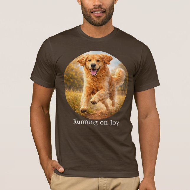 Camiseta Running on Joy Golden Retriever (Frente)