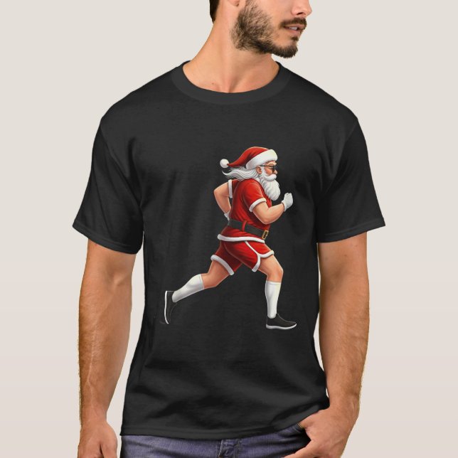 Camiseta Running Santa Christmas Graphic Runner Run Maratho (Frente)