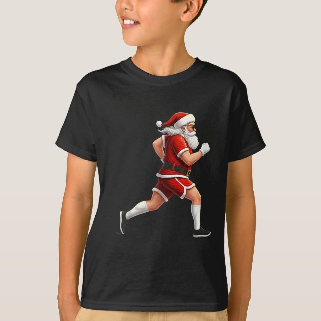Camiseta Running Santa Christmas Graphic Runner Run Maratho (Frente)