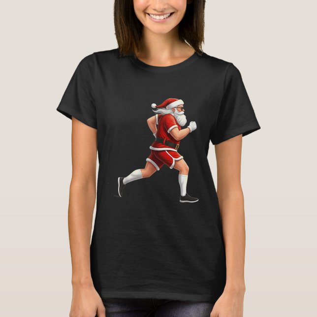 Camiseta Running Santa Christmas Graphic Runner Run Maratho (Frente)