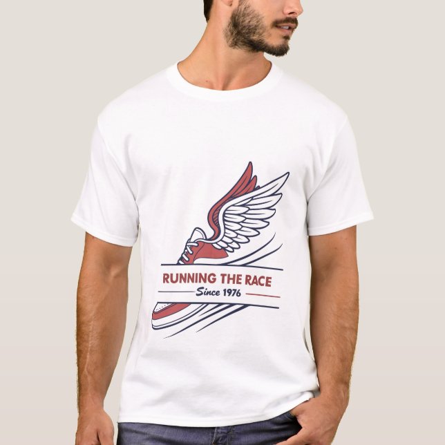 Camiseta Running the Race Since 1976 Black History Month Tr (Frente)
