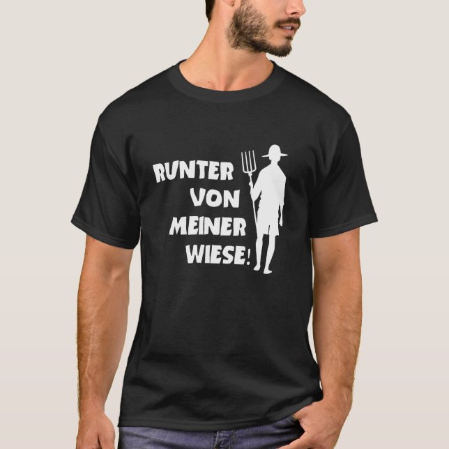 Camiseta Runter Von Meiner Meadow Bauer Agrar Cow Farmer (Frente)