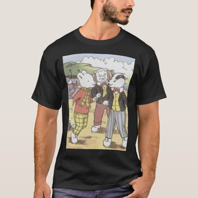 Camiseta Rupert Bear, Bill Badger e Algy Pug Classic T-S (Frente)