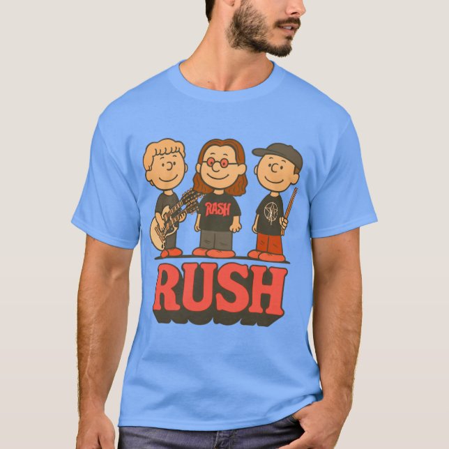 Camiseta Rush Band Charlie Brown Mashup FADED friend (Frente)