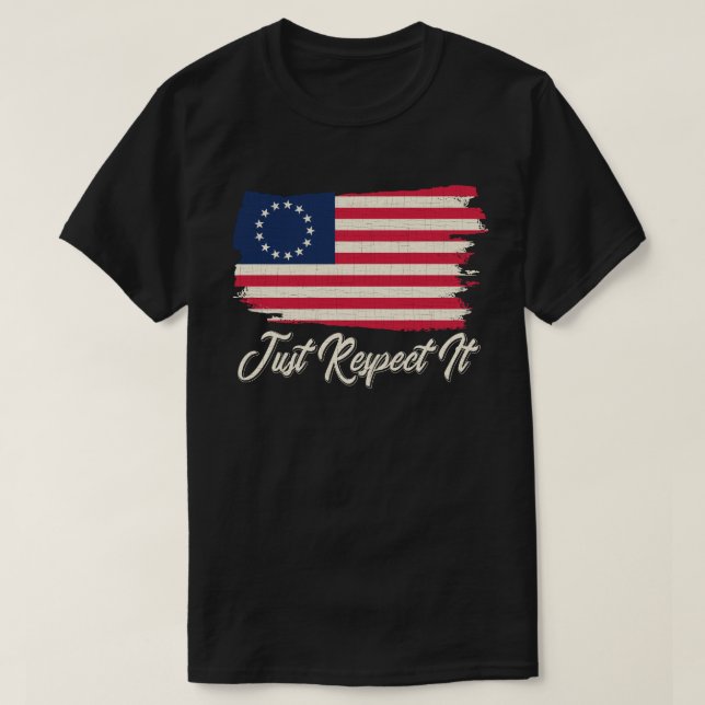 Camiseta rush-limbaugh betsy Ross Flag shirt Apenas Respeit (Frente do Design)