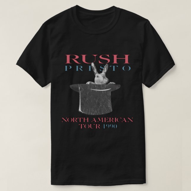 Camiseta RÚSH Rock Banda PRESTO TO 1990 Classic T-Shirt (Frente do Design)