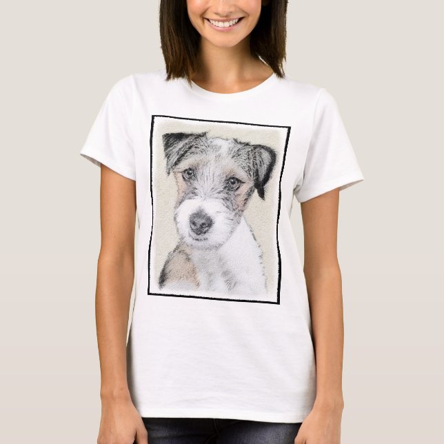 Camiseta Russell Terrier Rough Painting - Arte Original de  (Frente)